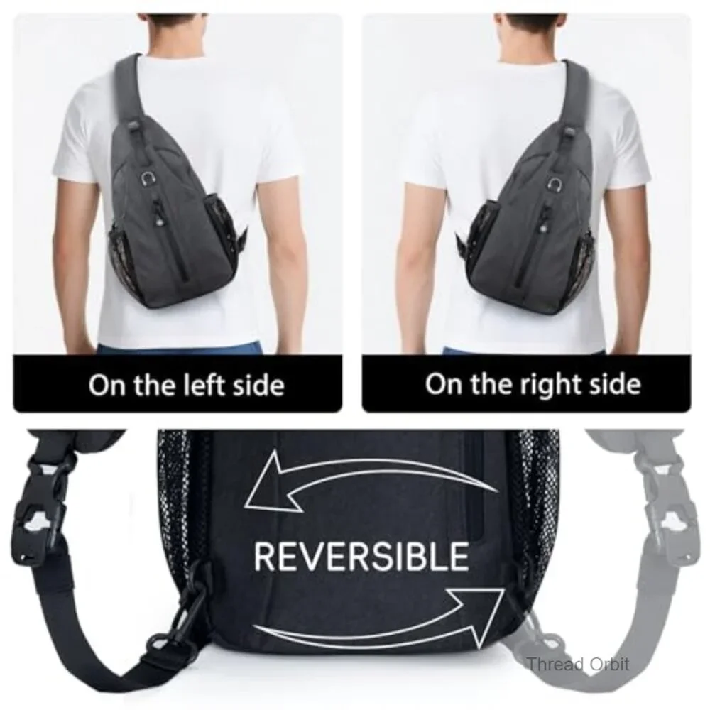 Anti-Theft Crossbody Sling Bag with USB Port RFID Blocking Adjustable Strap